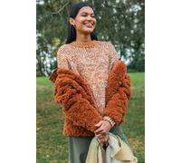 Roman Women's Metallic Ombre Knit Jumper in Orange | Size: 14 Roman Orange 14