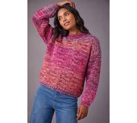 Roman Women's Metallic Ombre Knit Jumper in Pink | Size: 14