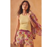 Roman Women's Mixed Print Stretch Shorts in Pink | Size: 16