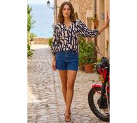 Roman Women's Mono Abstract Top in Navy | Size: 14 Roman Navy 14