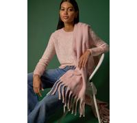Roman Originals Fluffy Yarn Jumper for Women UK Ladies Thick Sweater Warm Cosy Chunky Knitted Pullover Winter Furry Casual Smart Textured Everyday Cuddly Comfy Soft Knitwear - Light Pink - Size 12
