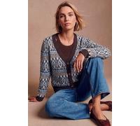 Roman Women's Nordic Print Knit Cardigan Sweater in Brown | Size: 16