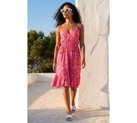 Roman Women's Paisley Print Strappy Frill Dress in Pink | Size: 18 Roman Pink 18
