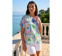 Roman Women's Palm Patchwork Print Tunic Top | Size: 16 Roman Multicolor 16