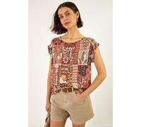 Roman Women's Patchwork Print Shell Top | Size: 18 Roman Multicolor 18