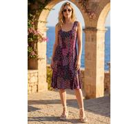 Roman Women's Peacock Print Panel Dress in Dark Pink | Size: 18 Roman Dark Pink 18