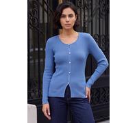 Roman Women's Pearl Ribbed Knit Jumper in Mid Blue | Size: 10
