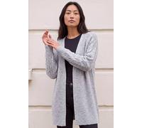 Roman Women Chunky Knitted Cardigan with Pockets - Ladies Oversized Longline Loose Casual Soft Cable Knit Knitwear Autumn Winter Wool Boho Comfortable Day Cardigans - Petite Grey - Size 14