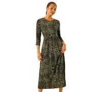 Petite Abstract Animal Pocket Dress Roman Khaki 14
