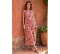 Roman Women's Petite Abstract Gathered Waist Dress | Size: 14 Roman Multicolor 14