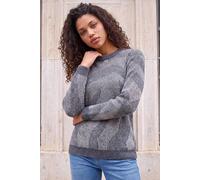 Roman Women's Petite Abstract Knit Jumper in Grey | Size: 18