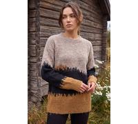 Roman Petite Abstract Knit Jumper for Women UK - Ladies Everyday Autumn Winter Round Neckline Comfy Soft Evening Vacation Work Party Night Out