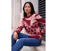 Roman Women's Petite Abstract Print Knit Jumper in Red | Size: 18
