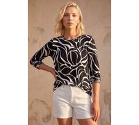 Roman Women's Petite Abstract Print Top in Black | Size: 10