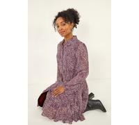 Roman Women's Petite Abstract Spot Godet Dress in Plum | Size: 12 Roman Plum 12