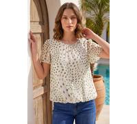Roman Women's Petite Abstract Spot Print Top in Ivory | Size: 14 Roman Ivory 14