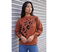 Roman Women's Petite Animal Jumper in Orange | Size: 18