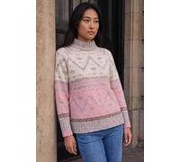 Roman Women's Petite Aztec Colour Block Knit Jumper in Light Pink | Size: 18 Roman Light Pink 18