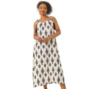 Petite Aztec Print Midi Dress Roman Ivory 14