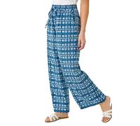 Petite Aztec Wide Leg Trouser Roman Blue 18