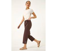 Roman Women's Petite Bengaline Cropped Trouser in Chocolate | Size: 12