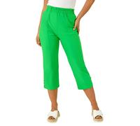 Roman Petite Bengaline Cropped Stretch Trouser for Women UK - Ladies Everyday Holiday Spring Summer Comfy Soft Evening Vacation Work Party - Petite Green - Size 12