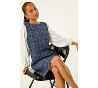 Petite Boucle Contrast Sleeve Dress Roman Navy 18