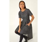 Roman Women's Petite Boucle Knit Dress in Black | Size: 12 Roman Black 12