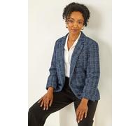 Roman Women's Petite Boucle Stretch Blazer in Navy | Size: 14 Roman Navy 14