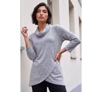 Petite Brushed Knit Wrap Top Roman Grey 14