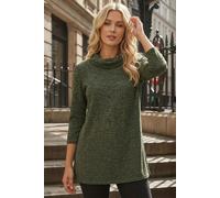 Petite Brushed Knit Wrap Top Roman Khaki 18