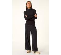 Roman Women's Petite Brushed Ribbed Trouser in Black | Size: 14