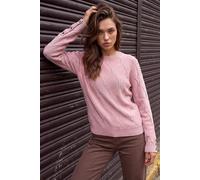 Roman Women's Petite Button Cuff Knit Jumper in Light Pink | Size: 12 Roman Light Pink 12