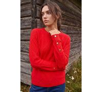 Roman Women's Petite Button Cuff Knit Jumper in Red | Size: 18