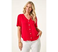 Roman Women's Petite Button Through Blouse in Red | Size: 18 Roman Red 18