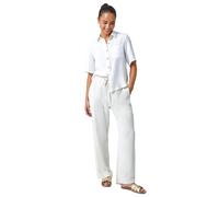 Roman Petite Button Up Pocket Shirt for Women UK - Ladies Spring Everyday Summer Break Short Sleeve Soft Collar Neckline Comfy Lightweight Cool Blouse Vacation Tops - Petite White - Size 14