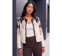 Roman Women's Petite Buttoned Argyle Knit Cardigan Sweater in Natural | Size: 18