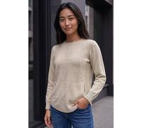 Roman Women's Petite Cable Knit Pocket Jumper in Stone | Size: 10