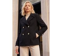 Roman Women's Petite Collar Double Breasted Coat in Black | Size: 8