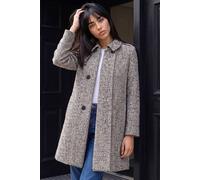 Roman Women's Petite Collar Double Breasted Coat in Stone | Size: 14