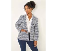 Roman Women's Petite Collared Boucle Jacket in Navy | Size: 16 Roman Navy 16