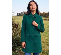 Roman Women's Petite Collared Button Front Coat in Dark Green | Size: 18