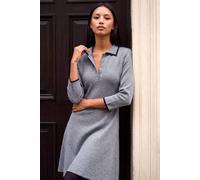Roman Originals Petite Collared Knit Dress for Women UK - Ladies Everyday Autumn Winter Comfy Soft Evening Vacation Work Party Night Out
