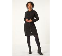 Petite Collared Knit Shift Dress Roman Black 18
