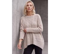 Roman Women's Petite Contrast Cable Knit Jumper in Cream | Size: Medium