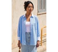 Roman Women's Petite Contrast Stripe Shirt in Blue | Size: 8