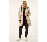 Petite Contrast Zip Puffer Coat Roman Ivory 14