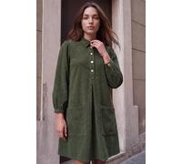 Roman Women's Petite Cord Button Dress in Khaki | Size: 16