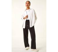Roman Women's Petite Corduroy Drawstring Trouser in Black | Size: 10 Roman Black 10