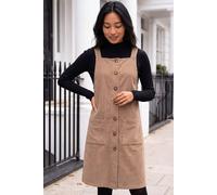 Roman Women's Petite Corduroy Pinafore Dress in Stone | Size: 12 Roman Stone 12